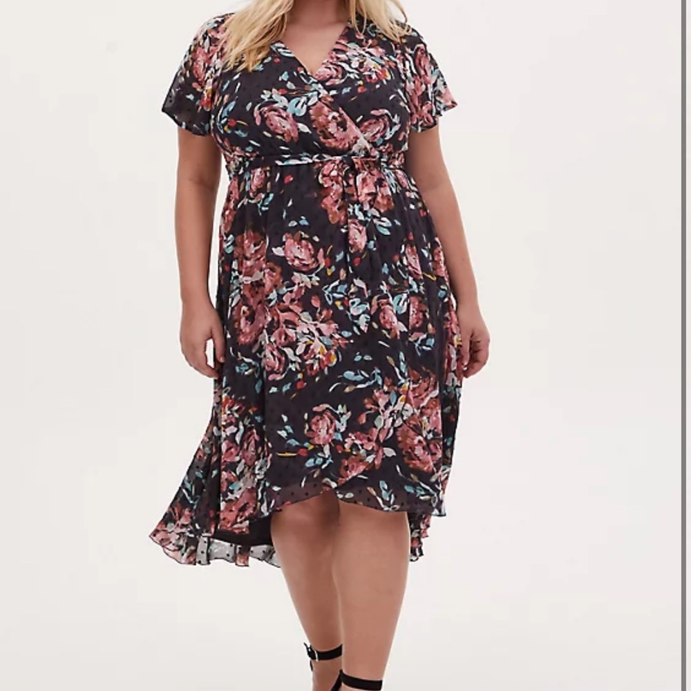 Torrid High Low Swiss Dot Dress